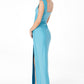 Astee T5000 Ankle Length Evening Gown V-Neckline Side Slit