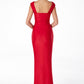 Astee T5000 Ankle Length Evening Gown V-Neckline Side Slit