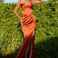 Ladivine Amoris T608 Long Fitted Satin Prom Gown Corset Bodice Slit