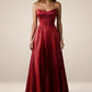 Amoris T612 Long A-Line Strapless Satin Semi-Formal Gown