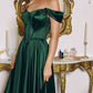 Amoris T612 Long A-Line Strapless Satin Semi-Formal Gown