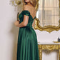 Amoris T612 Long A-Line Strapless Satin Semi-Formal Gown