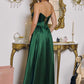 Amoris T612 Long A-Line Strapless Satin Semi-Formal Gown