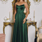 Amoris T612 Long A-Line Strapless Satin Semi-Formal Gown
