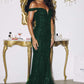 Amoris T613 Fitted Off the Shoulder Sequin Lace Sweep Train Gown