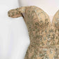Amoris T613 Fitted Off the Shoulder Sequin Lace Sweep Train Gown