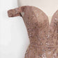 Amoris T613 Fitted Off the Shoulder Sequin Lace Sweep Train Gown