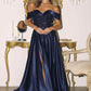 Amoris T614 Off the Shoulder A-Line Gown Sequin Bodice