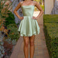 Amoris T616 Fit and Flare Satin Mini Party Dress