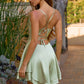 Amoris T616 Fit and Flare Satin Mini Party Dress