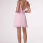 Amoris T617 Fitted Mini Cocktail Dress Draped Cowl Neckline