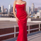 Ladivine Amoris T702 Strapless Scoop Neckline Fitted Chiffon Dress