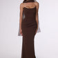 Ladivine Amoris T702 Strapless Scoop Neckline Fitted Chiffon Dress