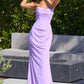 Ladivine Amoris T702 Strapless Scoop Neckline Fitted Chiffon Dress