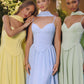 Amoris T711 Long Spaghetti Strap A-Line Chiffon Dress