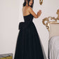 Amoris T712 Strapless Crepe Bodice A-Line Gown Layered Tulle Skirt