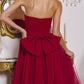Amoris T712 Strapless Crepe Bodice A-Line Gown Layered Tulle Skirt