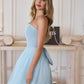 Amoris T712 Strapless Crepe Bodice A-Line Gown Layered Tulle Skirt