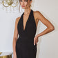 Amoris T713 Long Halter Top Chiffon A-Line Dress