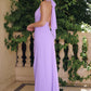 Amoris T713 Long Halter Top Chiffon A-Line Dress