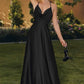 Amoris T714 Spaghetti Strap Draped Cowl Neck A-Line Dress