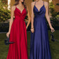 Amoris T714 Spaghetti Strap Draped Cowl Neck A-Line Dress