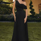 Amoris T716 One Shoulder Chiffon A-Line Evening Dress