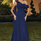 Amoris T716 One Shoulder Chiffon A-Line Evening Dress