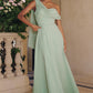 Amoris T716 One Shoulder Chiffon A-Line Evening Dress