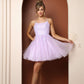 Nox Anabel T718 Short A-Line Corset Back Baby Doll Dress Tulle Skirt