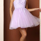 Nox Anabel T718 Short A-Line Corset Back Baby Doll Dress Tulle Skirt