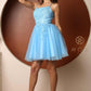 Nox Anabel T718 Short A-Line Corset Back Baby Doll Dress Tulle Skirt