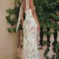 Amoris T718 Long Strapless Fitted Floral Chiffon Gown