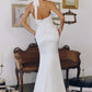 Amoris T720W Halter Satin Sleek Floor Length Satin Bridal Gown
