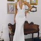 Amoris T720W Halter Satin Sleek Floor Length Satin Bridal Gown
