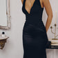 Amoris T720 Halter Satin Sleek Floor Length Gown