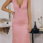 Amoris T720 Halter Satin Sleek Floor Length Gown