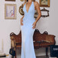 Amoris T720 Halter Satin Sleek Floor Length Gown