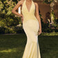 Amoris T720 Halter Satin Sleek Floor Length Gown