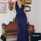 Amoris T720 Halter Satin Sleek Floor Length Gown