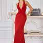 Amoris T720 Halter Satin Sleek Floor Length Gown