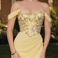 Amoris T721 Off the Shoulder Chiffon Fitted Mermaid Gown
