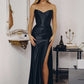 Amoris T723 Sleek and Modern Stretch Satin Strapless Gown