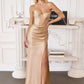 Amoris T723 Sleek and Modern Stretch Satin Strapless Gown