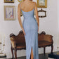 Amoris T725 Long Fitted Shimmering Lace Gown Spaghetti Straps