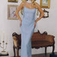 Amoris T725 Long Fitted Shimmering Lace Gown Spaghetti Straps