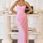 Amoris T726 Strapless Side Sash Chiffon Formal Gown