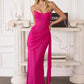 Amoris T726 Strapless Side Sash Chiffon Formal Gown