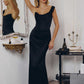 Amoris T727 One Shoulder Fitted Stretch Satin Mermaid Dress