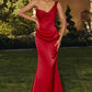 Amoris T727 One Shoulder Fitted Stretch Satin Mermaid Dress
